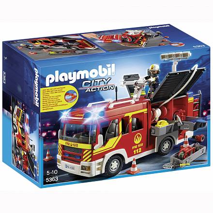 Игровой набор - Пожарная служба: Пожарная машина, со светом и звуком  